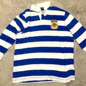 POLO RALPH LAUREN MENS XL white & blue striped long sleeve polo